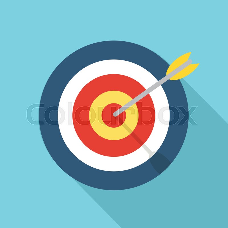 800x800 Target With An Arrow Flat Icon Concept Market Goal Vector Picture