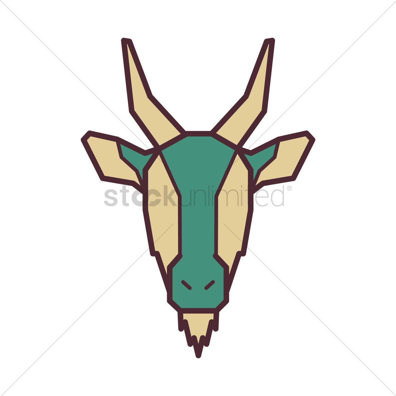 1300x1300 Goat Head Vector Image