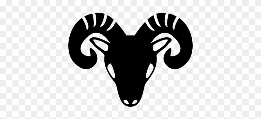 840x385 Aries Zodiac Symbol Of Frontal Goat Head Vector