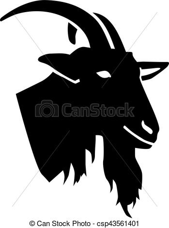 349x470 Goat Head With Horns.
