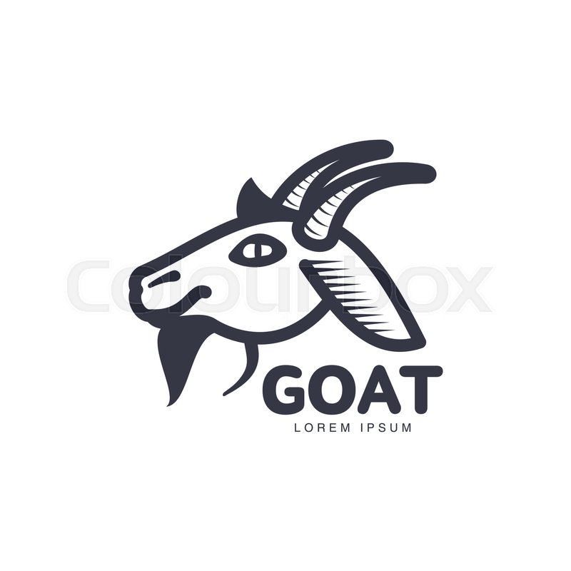 800x800 Side View Goat Head Logo Template For Meat And Dairy Products