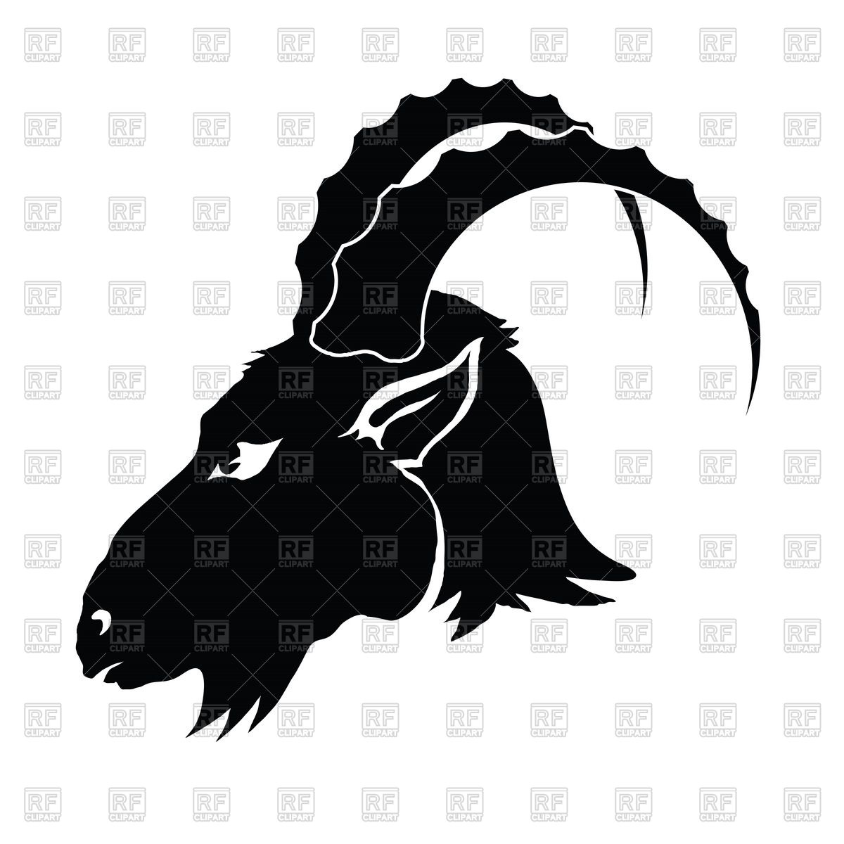 1200x1200 Silhouette Of Goat Head In Profile Vector Image Vector Artwork