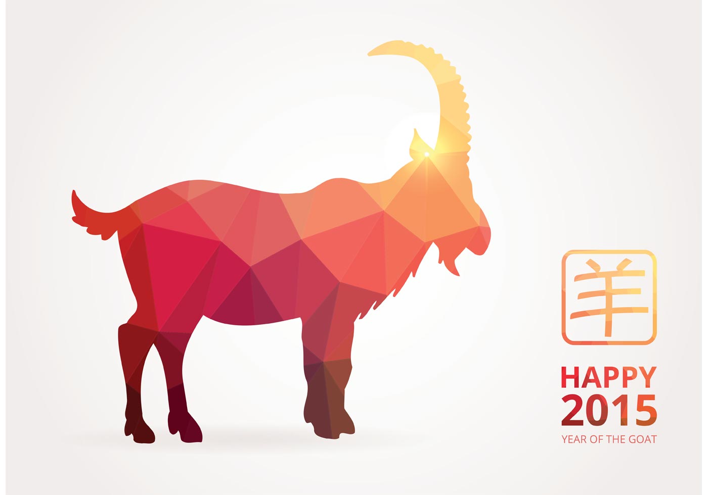 1400x980 Free Vector Happy Chinese 2015 Polygonal Goat