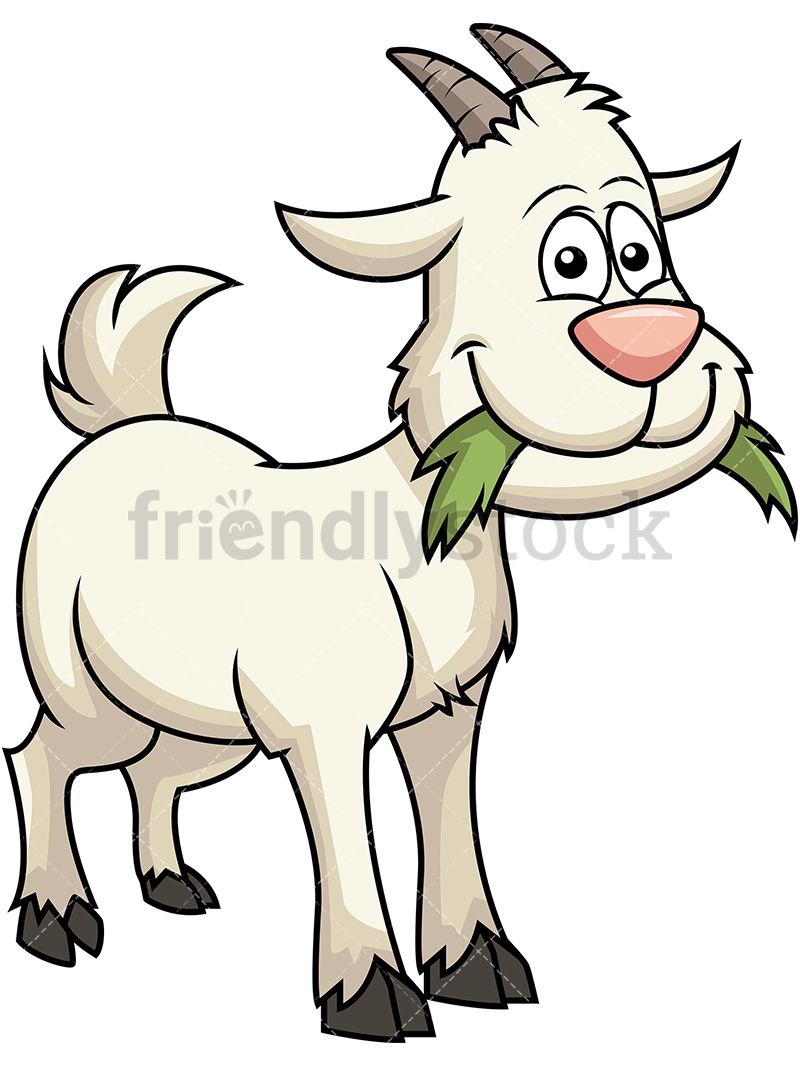 800x1067 Happy Goat Eating Grass Cartoon Vector Clipart Garden Swing