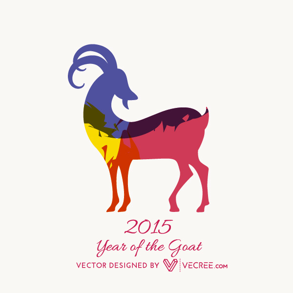 600x600 Happy New Year Design Chinese Vector Goat Design Free Vector
