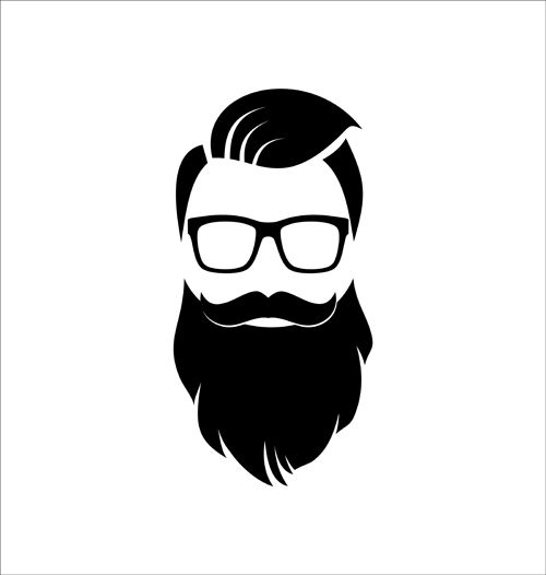 500x526 Long Beard Hipster Head Portrait Vector Set 06 Template In 2018