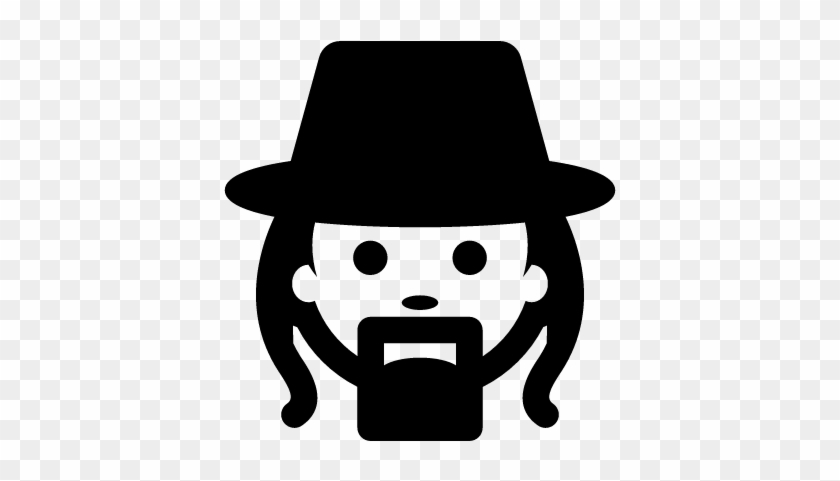 840x481 Man Face With Hat, Long Hair And Goatee Vector