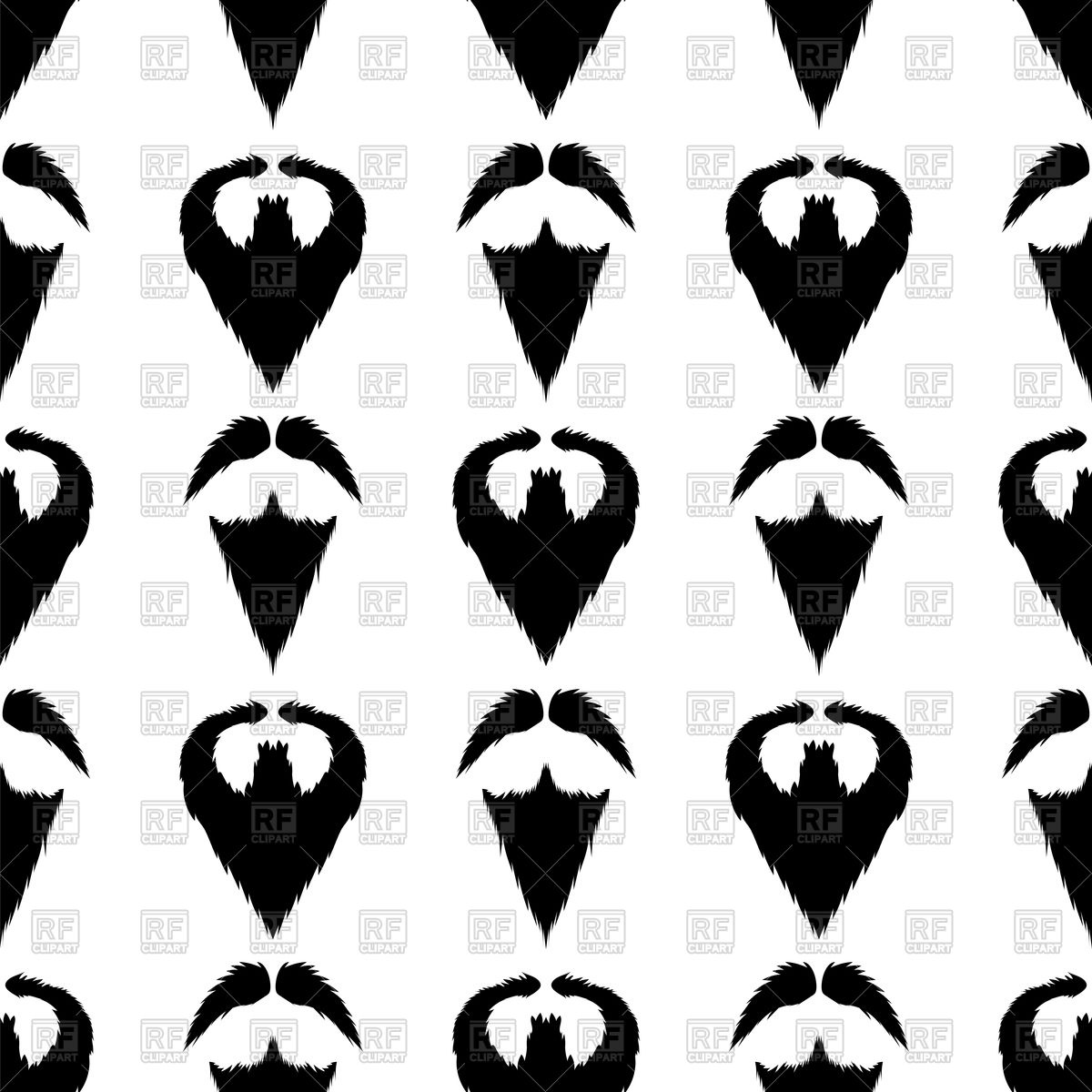 1200x1200 Beard Silhouette Seamless Pattern Vector Image Vector Artwork Of