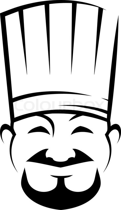 461x800 Black And White Sketch Of A Smiling Chinese Chef With A Goatee