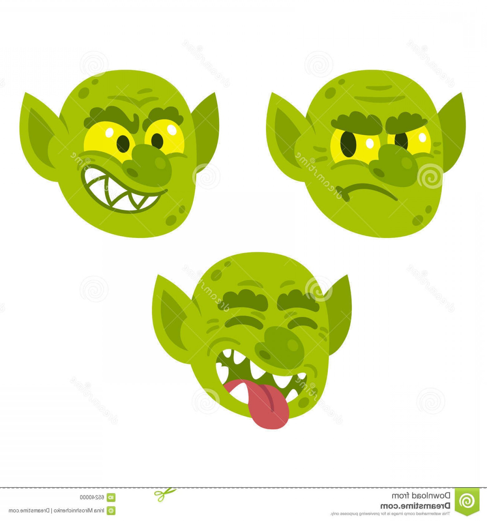 1560x1668 Stock Illustration Funny Cartoon Goblin Faces Troll Face Different