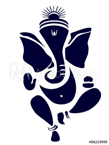 375x500 Ganesha, Hindu God . Vector.