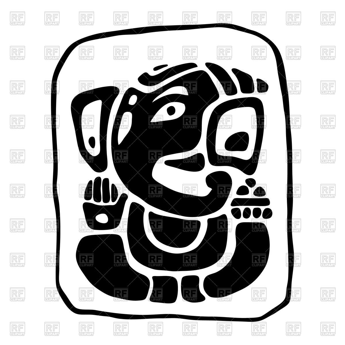 1200x1200 Silhouette Of Ganesha Hindu God Vector Image Vector Artwork Of