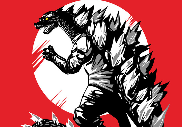 632x443 Red Godzilla Vector Free Vector Download 398151 Cannypic