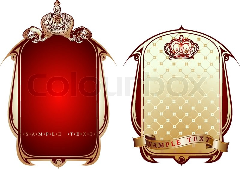 800x562 Red And Gold Royal Ornate Banner. Vector Illustration. Stock