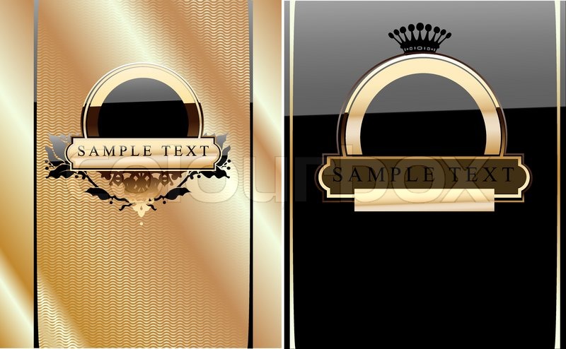 800x494 Black And Gold Royal Ornate Banner. Vector Illustration. Stock