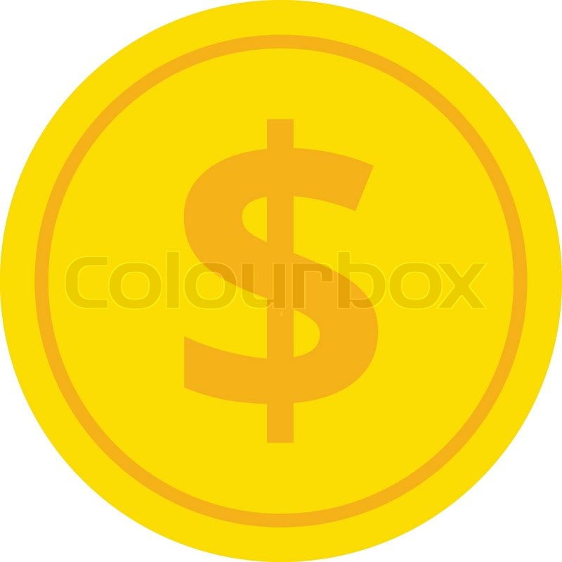 800x800 Gold Coin Flat Icon Stock Vector Colourbox