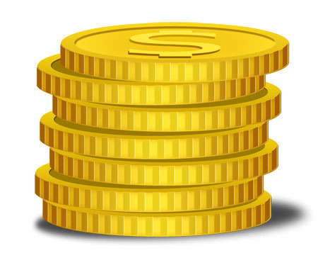 450x374 Gold Coins Icon Vector Psd
