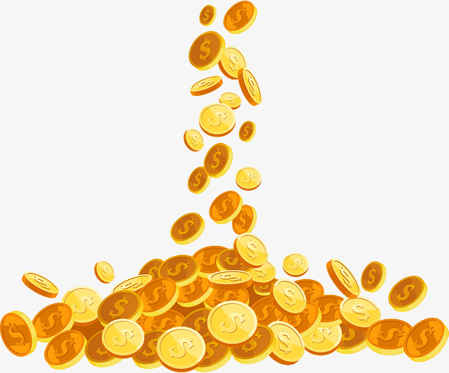 650x540 Vector Hand Painted Drop Of Gold Coins, Vector, Hand Painted, Gold