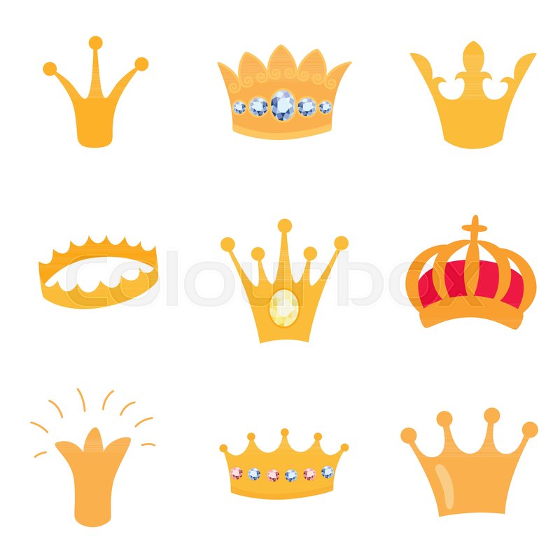 800x800 Set Of Gold Crown Icons. Collection Of Crown Awards For Winners
