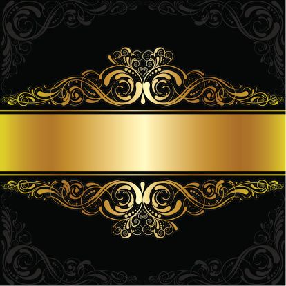 414x414 Golden Black Label Design Vector Art Illustration Czarne Ze