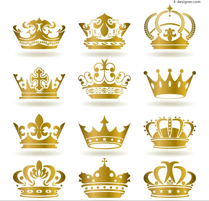700x674 4 Designer Golden Crown Design Vector Material