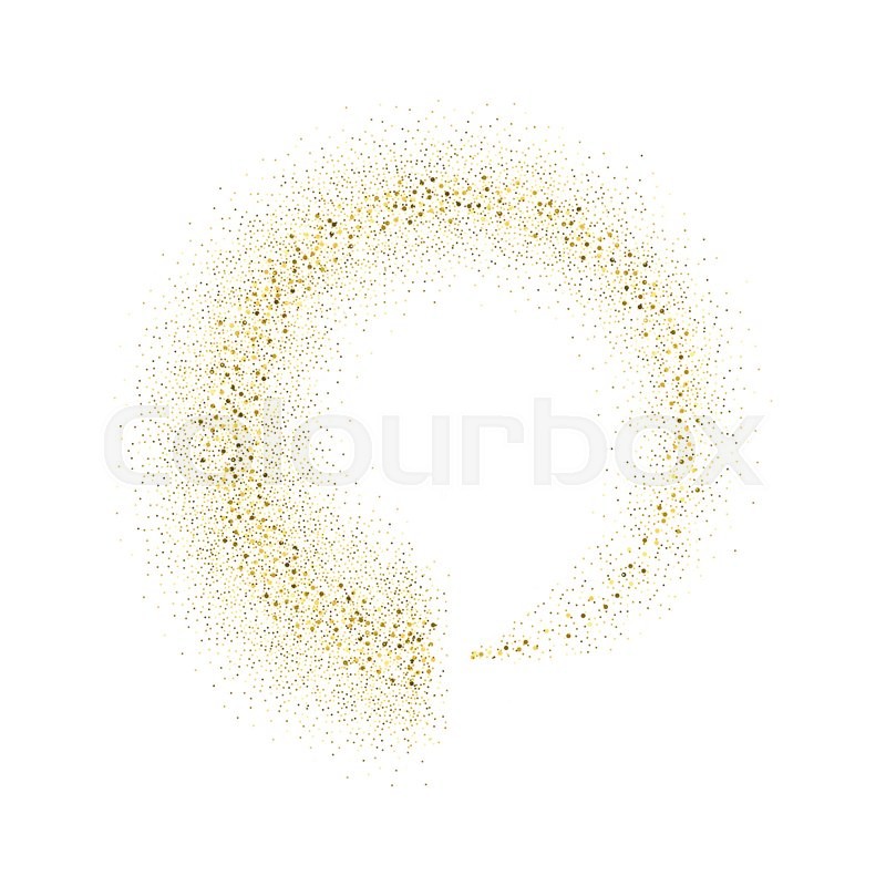 800x800 Vector Gold Glitter Circle Abstract Background, Golden Sparkles On