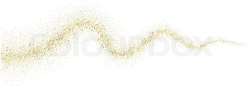 800x289 Vector Gold Glitter Wave Abstract Background, Golden Sparkles On