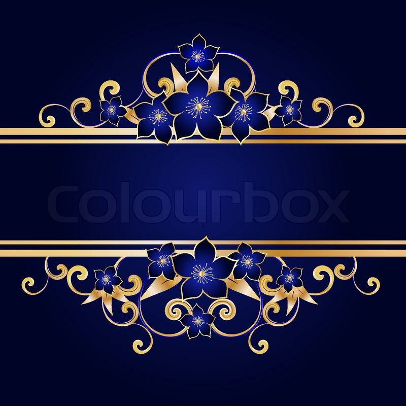 800x800 Golden Floral Frame With Flowers Stock Vector Colourbox