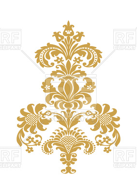 283x400 Stylized Floral Design Element With Golden Flower Vector Image