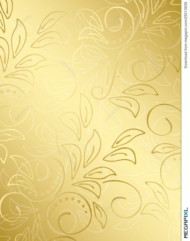 630x800 Gold Floral Vector Background With Gradient Illustration 25013939