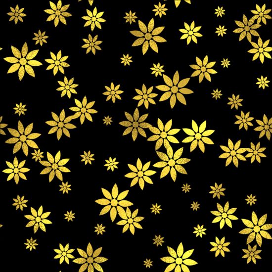 550x550 Golden Flower Seamless Pattern Vector Free Download