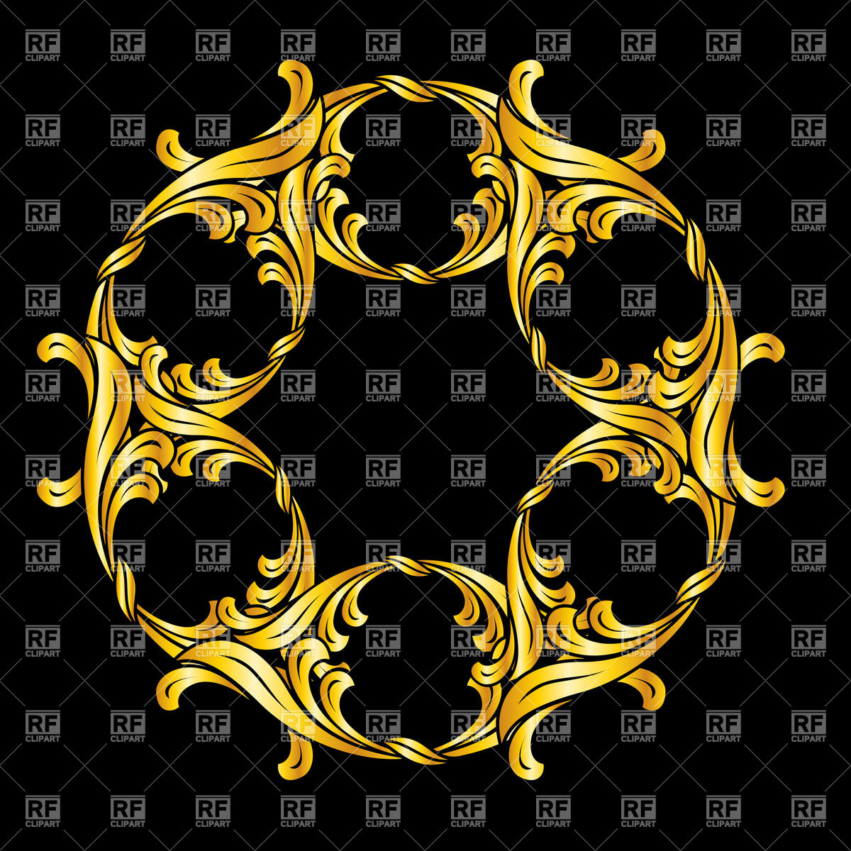 1200x1200 Ornate Gold Flower