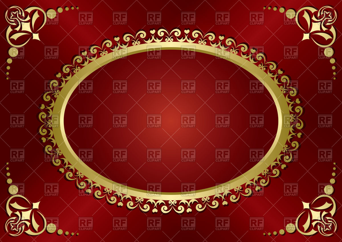 1200x848 Red Vintage Greeting Card With Gold Frame Vector Image Vector