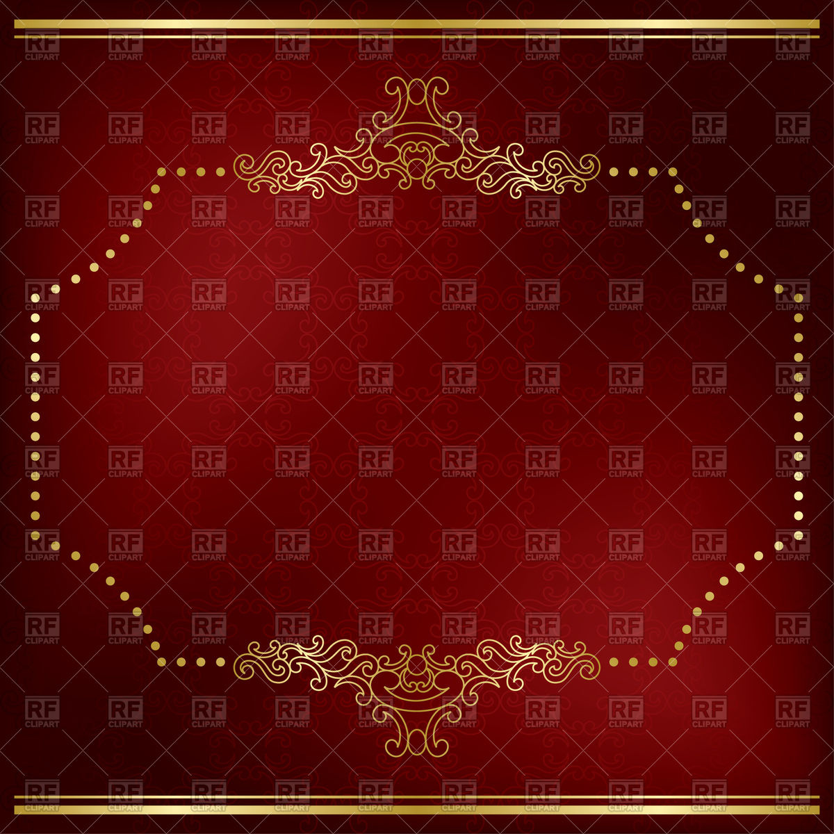 1200x1200 Dark Red Card With Gold Frame Vector Image Vector Artwork Of
