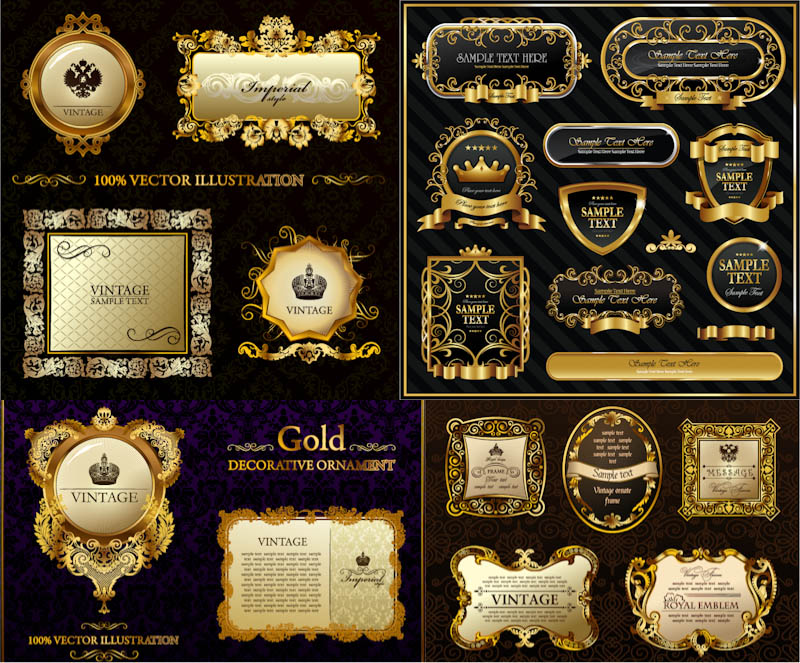 800x663 Gold Decorative Frames Vector Vector Graphics Blog
