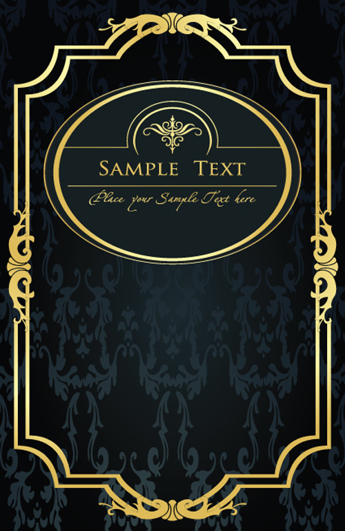 500x768 Gold Lace Frame Vector Set 02 Free Download