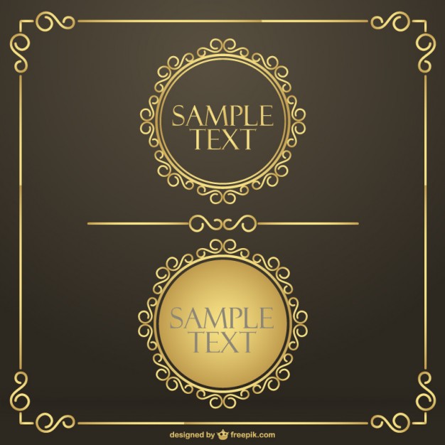 626x626 Round Golden Frame Vector Free Download