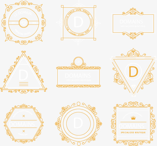 539x503 Vector Painted Nine Gold Frame, Gold Vector, Frame Vector, Vector