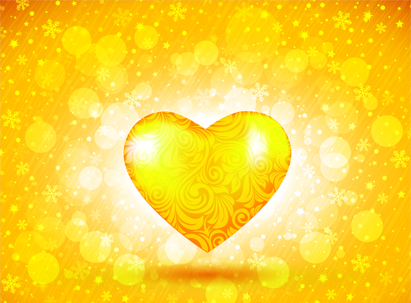 600x442 Golden Heart Free Vector In Adobe Illustrator Ai ( .ai ) Vector