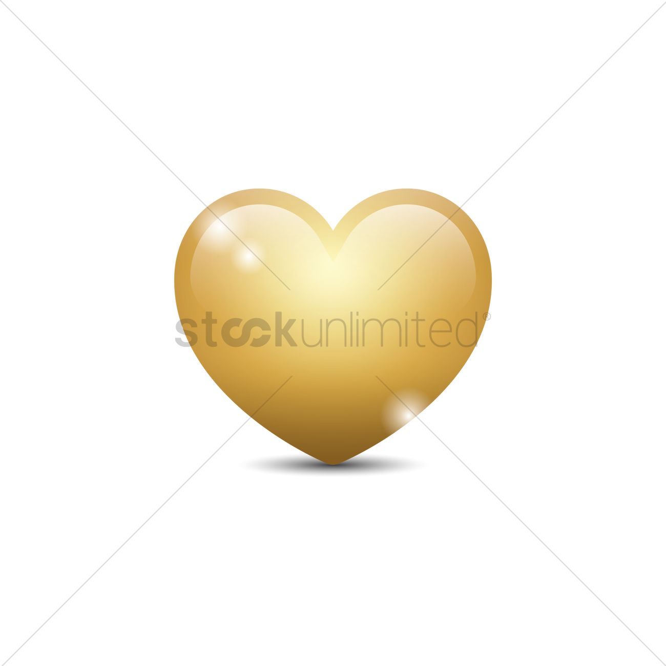 1300x1300 Golden Heart Vector Image