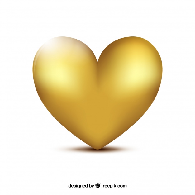 626x626 Golden Heart Background Vector Free Download