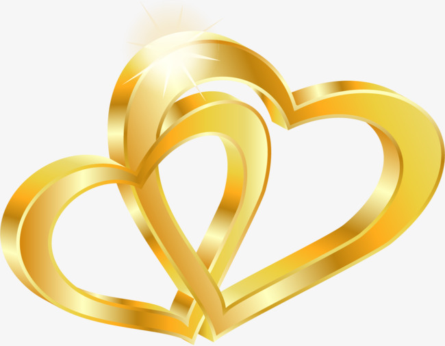 650x505 Vector Gold Double Heart, Vector, Golden, Double Heart Png And