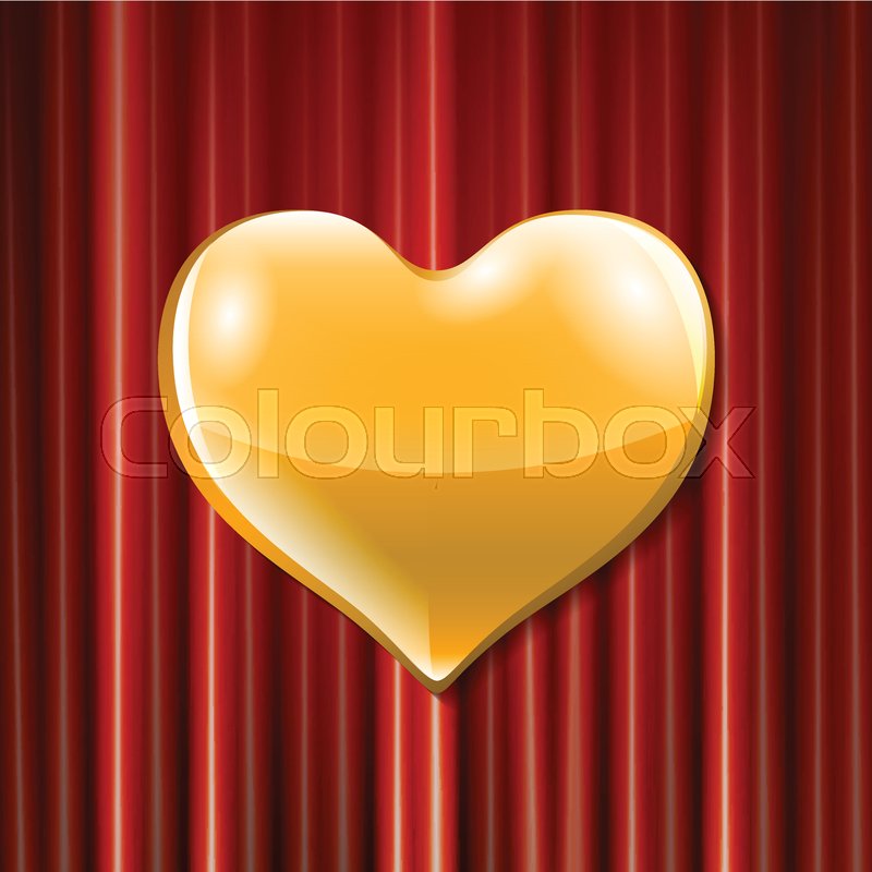 800x800 Vector Golden Heart Celebration . 3d Illustration Design For Your