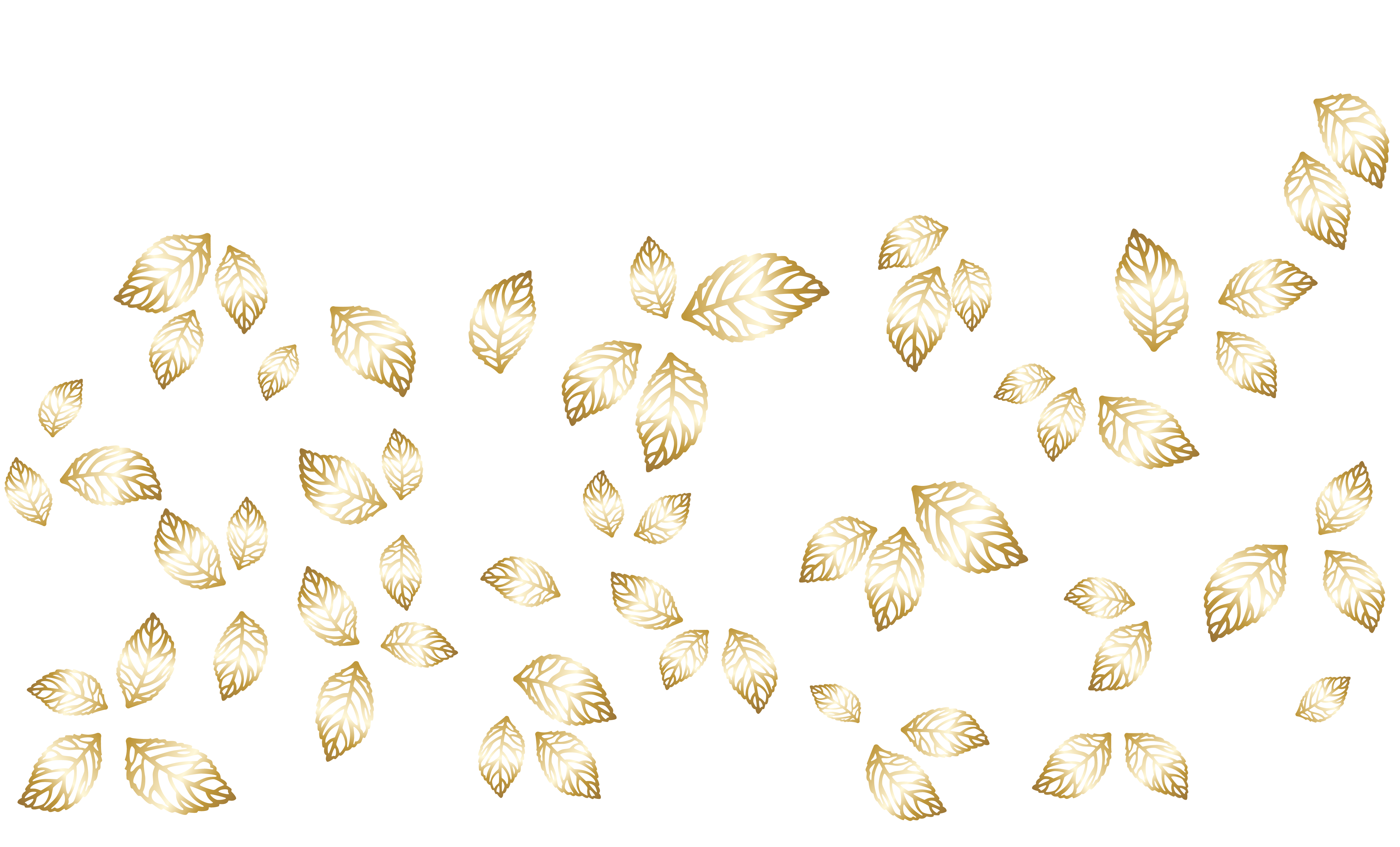 4586x2775 Golden Decorative Leaves Vector Png Clipartu200b Gallery