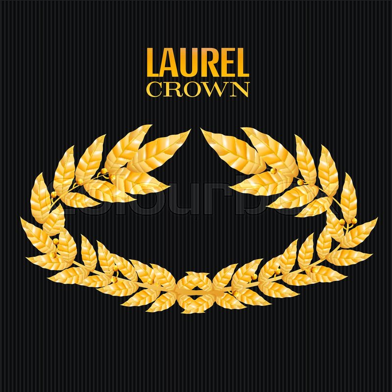 800x800 Laurel Crown. Greek Wreath With Golden Leaves. Vector Illustration