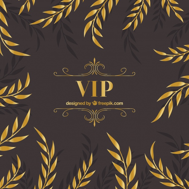 626x626 Elegant Vip Background With Golden Leaves Vector Free Download
