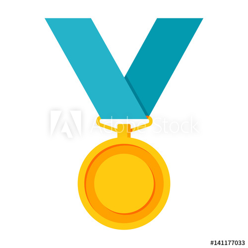 500x500 Gold Medal, Vector Icon In Trendy Flat Style