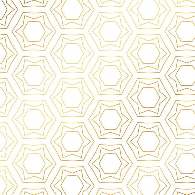 626x626 Gold Pattern With Hexagons Vector Free Download
