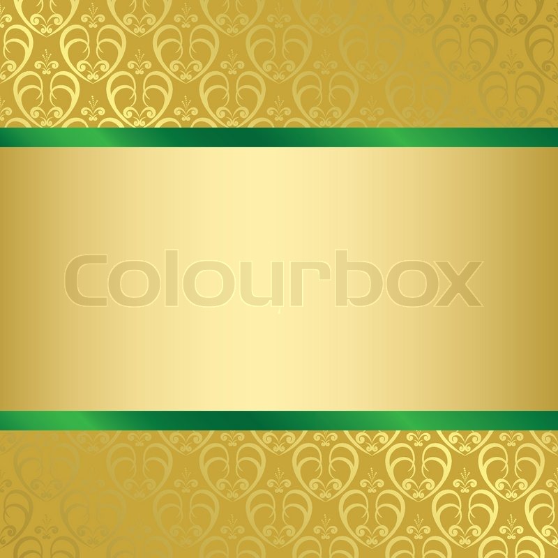 800x800 Gold And Green Background With Gold Pattern