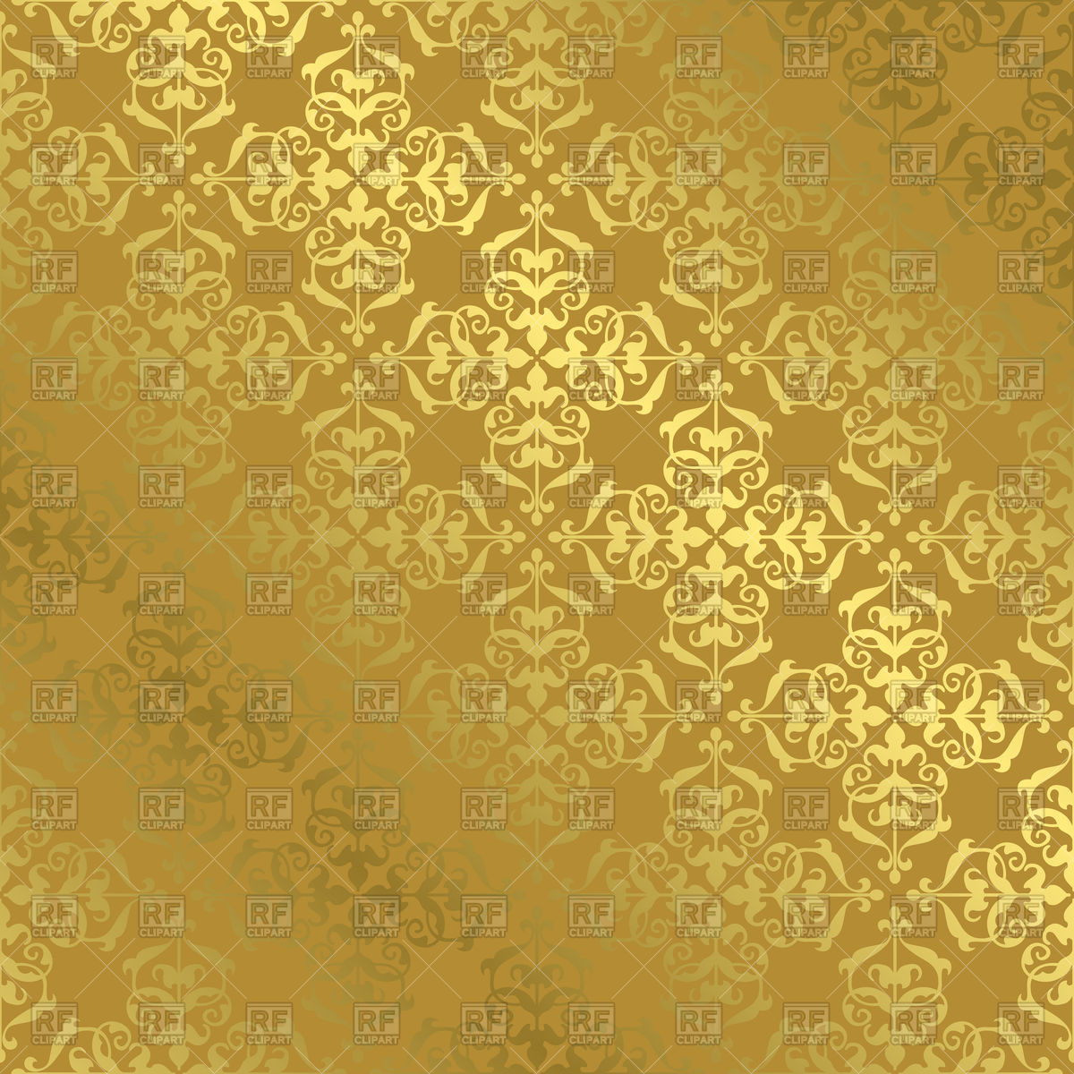 1200x1200 Vintage Gold Pattern With Gradient Vector Image Vector Artwork
